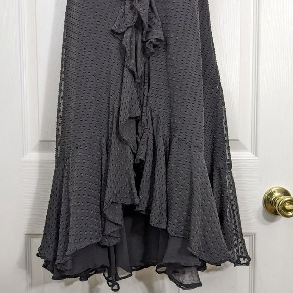 CHLOÉ RARE Black 100% Silk Chiffon Front Ruffle Layered Ruffled Hem Dress - 6 - Picture 3 of 14